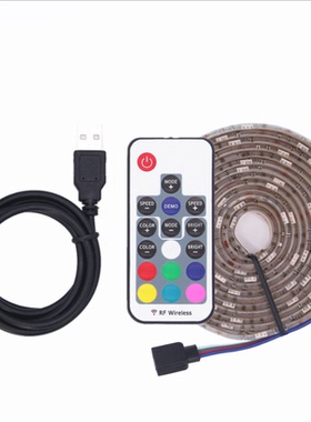 2米5050 60灯每米RGB 5V USB17键控制器 电视屏幕背景灯套装