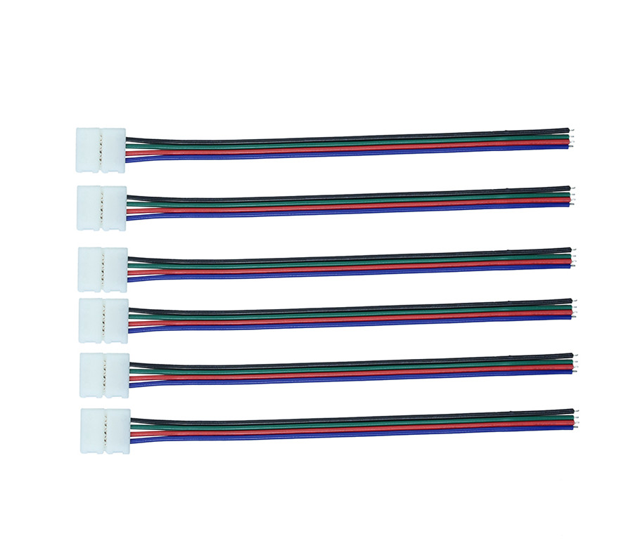 10mm 4pin 4拼 RGB  软灯带 LED  免焊接连接器 灯带接头