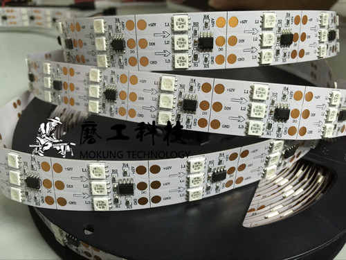 WS2811 90灯  led 流星灯条三排灯珠5050RGB全彩 幻彩贴片灯带12V