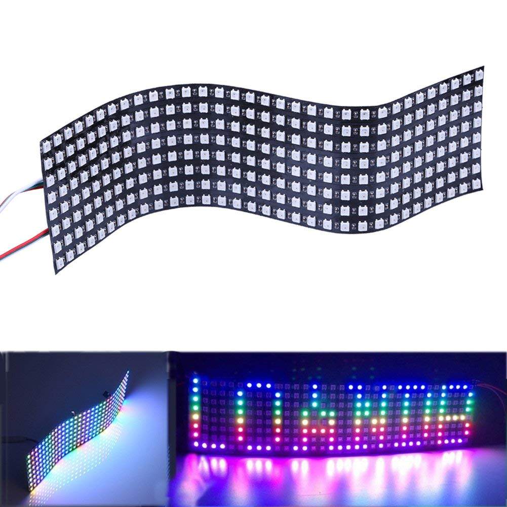 现货WS2812B 8*8 8*32 16*16 4*42 30*20像素屏 软屏 全彩灯带 5V