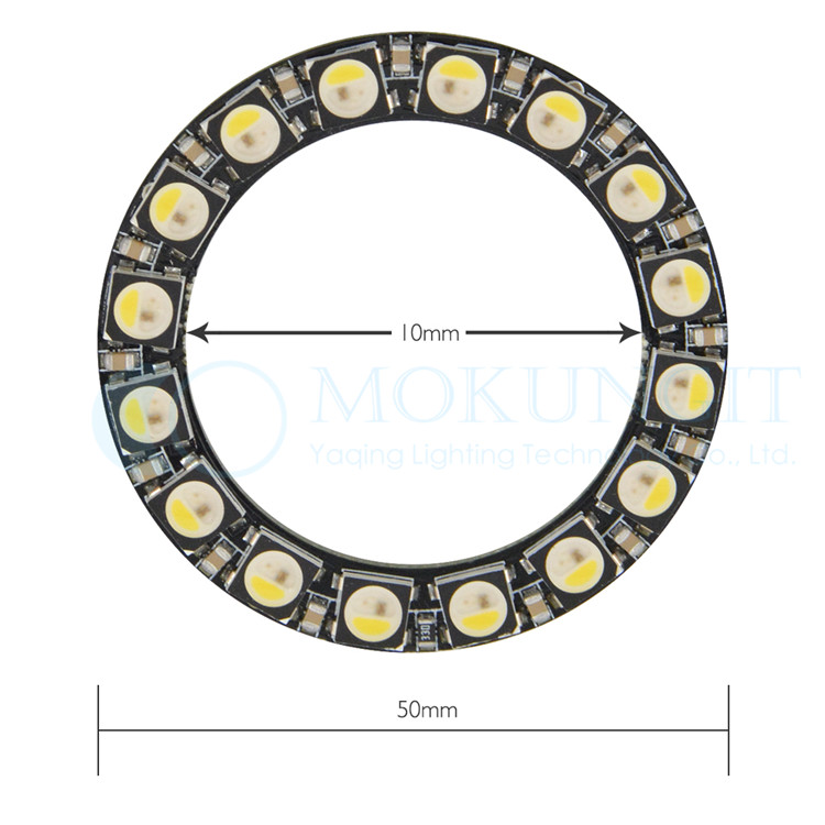 LED圆环 WS2812B SK6812 16灯 RGBW正白 光圈发光字点光源 DC5V
