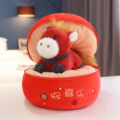 嘟嘟马玩偶马年吉祥物公仔生肖马