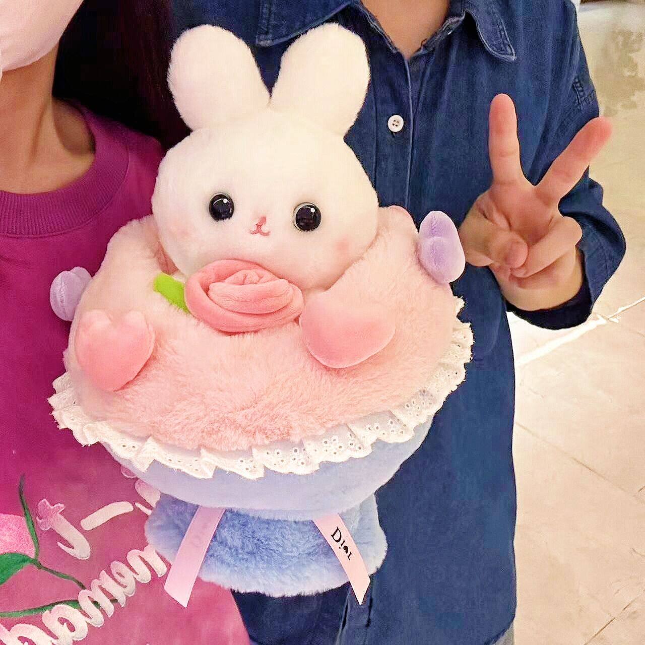 可爱公主兔子变身花束玩偶毛绒玩具公仔七夕礼物送女友女生布娃娃