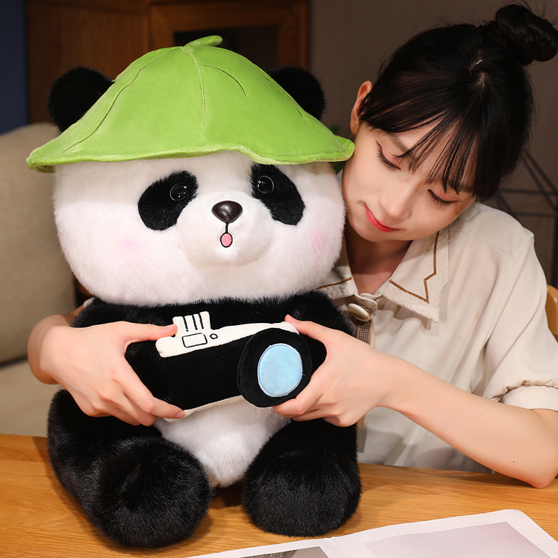 可爱郊游熊猫玩偶儿童安抚公仔