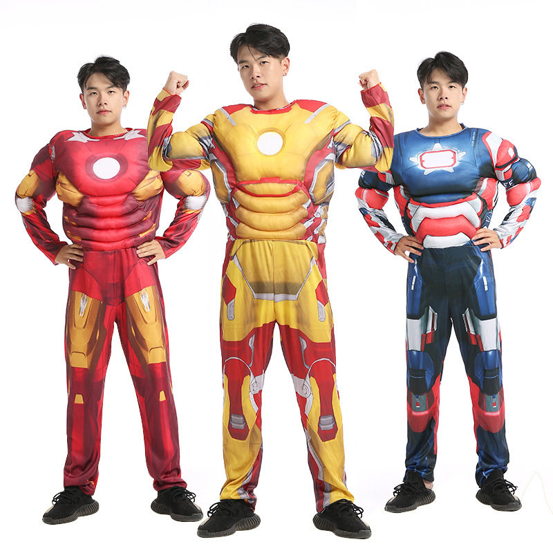 万圣节服装成人cosplay角色扮演复仇者联盟钢铁侠衣服面具肌肉服