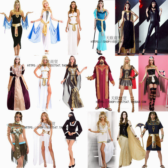 万圣节儿童服装男埃及法老衣服艳后服装王子公主罗马女古希腊长裙