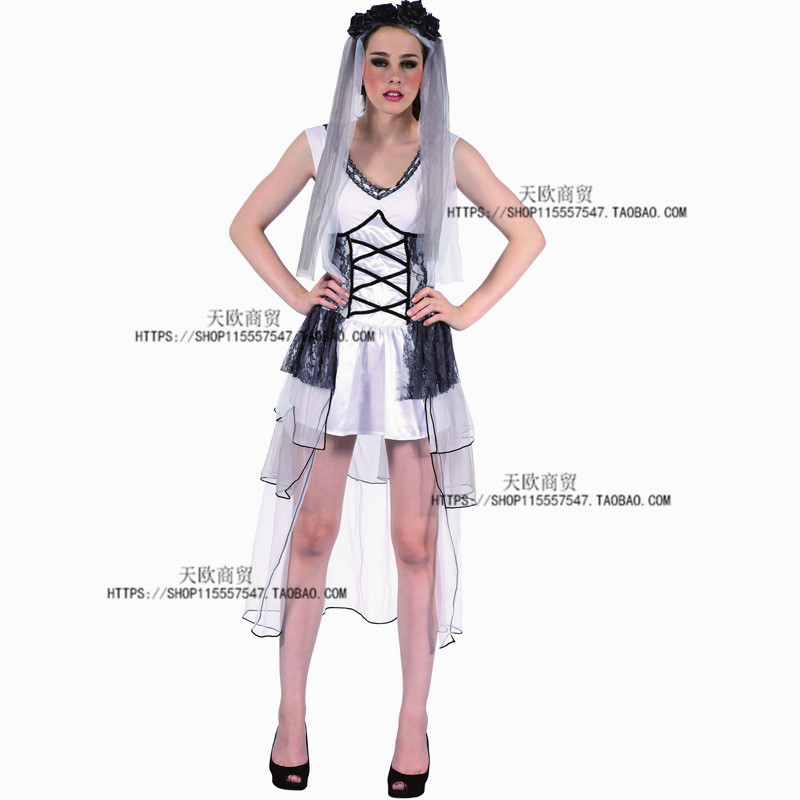 万圣节服装成人cosplay化妆舞会恐怖女巫服女巫婆僵尸鬼新娘衣服
