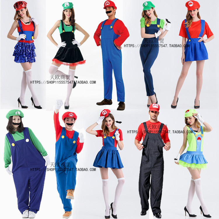 万圣节服装超级玛丽cosplay酒吧ds演出服性感背带裙马里奥舞台装