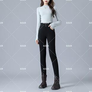 加绒长裤 高腰单面鹅绒羽绒裤 弹力修身 时尚 加加亲2896 女冬2024新款