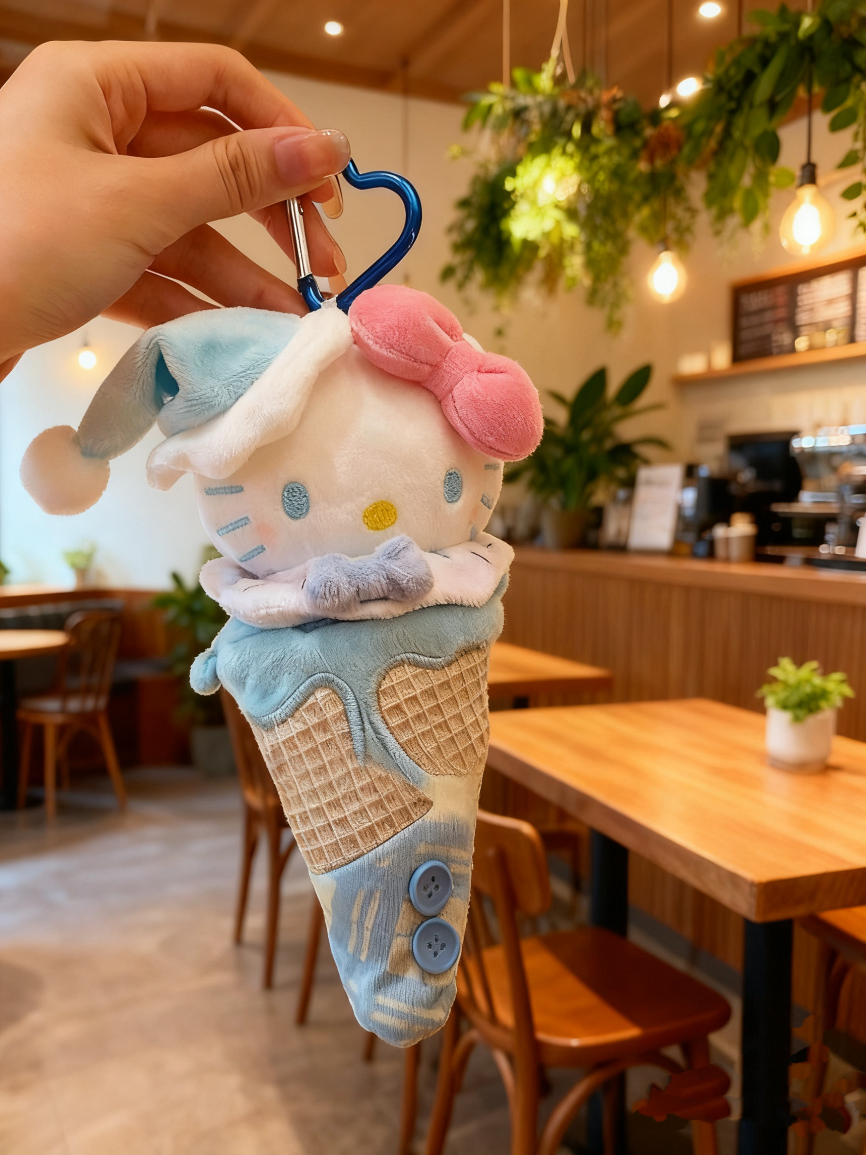 正版冰淇淋HelloKitty包包挂件钥匙扣哈喽kt猫玩偶公仔礼物伴手礼