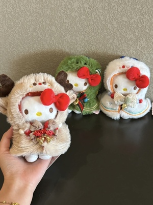 正版圣诞限定hellokitty包挂件可爱毛绒玩偶钥匙扣圣诞礼物伴手礼