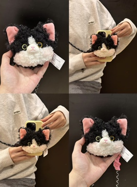 2026新款德文猫包包挂件少女心零钱包手机背夹钥匙扣收纳耳机包女
