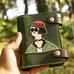 文艺复古活页夹本子真皮手工简约A7记事本旅行绘画多功能手账本