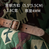 带 裤 裂古男士 真皮腰带复古头层牛皮简约青年日字扣百搭皮带男工装