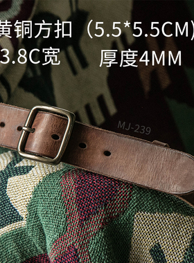 裂古男士真皮腰带复古头层牛皮