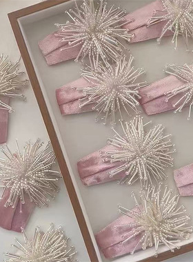缪系粉～闪闪惹人爱串珠烟花流苏时尚BB夹发饰碎发夹发饰