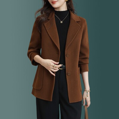 2025秋冬装新款羊毛呢大衣女短款