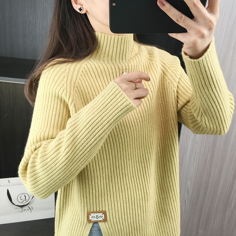 半高领毛衣女士设计感针织衫