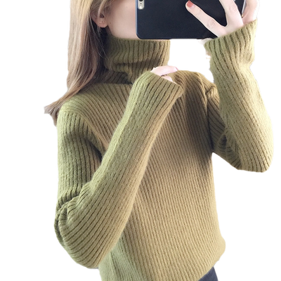 高领打底衫女秋冬季加厚套头毛衣