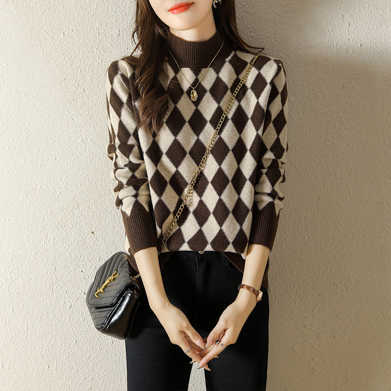 半高领毛衣女士秋冬针织衫