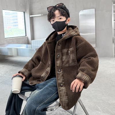 男童加绒外套秋冬款2025新款儿童