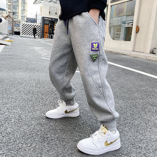 男童加绒加厚裤子2026新款一体绒