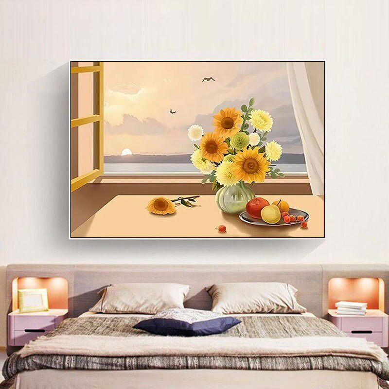 幸福时光点钻画餐厅客厅北欧钻石画简约花卉厨房现代贴钻十字绣