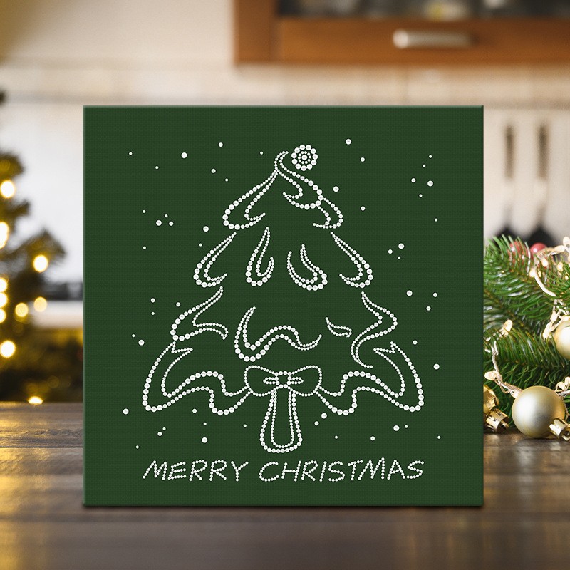 DIY圣诞福字珍珠绷框材料包