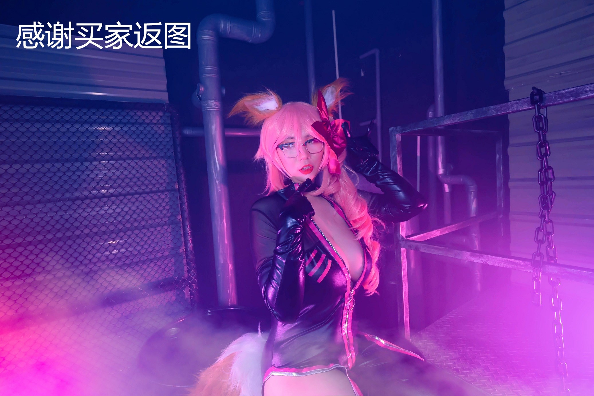 FGO玉藻前cos服 光之高扬斯卡娅秘书狐/杀阶狐狸连体衣满破/初阶