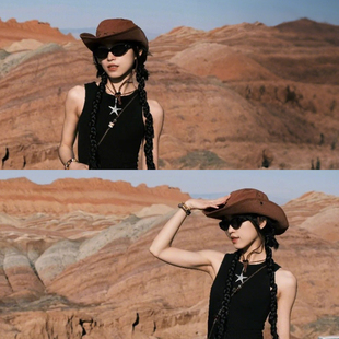 北疆旅游帽子女2025新款户外大帽檐渔夫帽专业徒步透气遮阳防晒帽