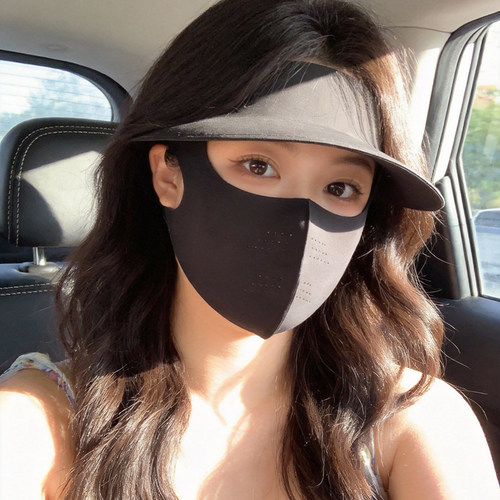 大码无痕全脸防晒面罩帽子一体