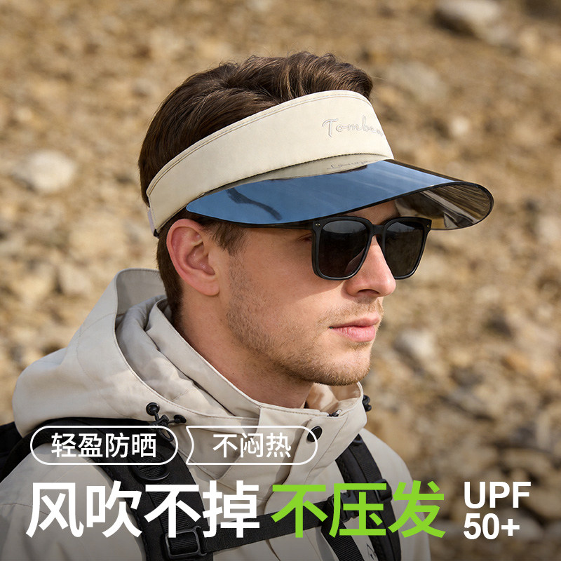 新款男士户外空顶透气遮阳防晒帽图片