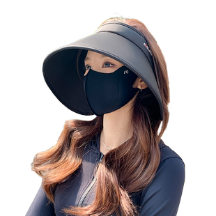 大帽檐空顶帽防晒帽女防紫外线2025新款太阳帽子环绕式遮阳帽夏季