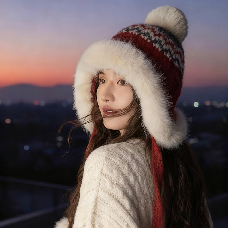 【费尔岛风帽子】女2025新款