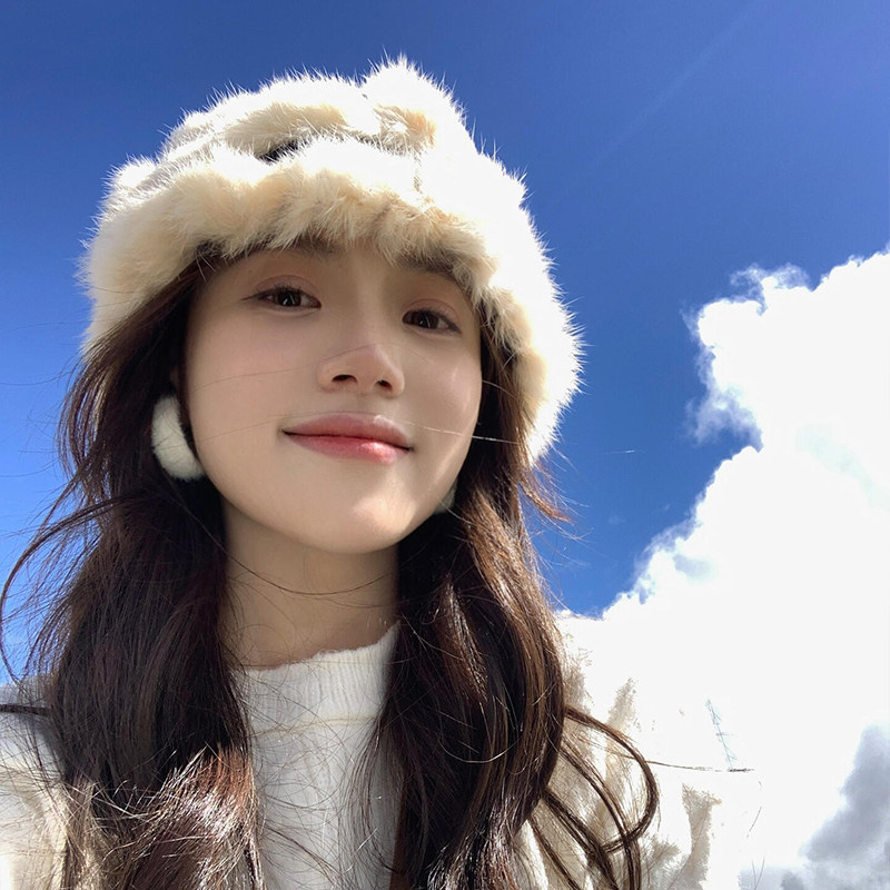 川西旅行拍照醒狮帽子女2025新款秋冬季百搭毛绒帽氛围感保暖盆帽,服饰配件/皮带/帽子/围巾,帽子,淘宝优惠券,粉丝福利购,淘宝优惠卷