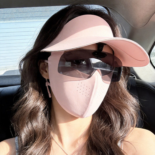 女士夏季防晒全脸无痕空顶面罩