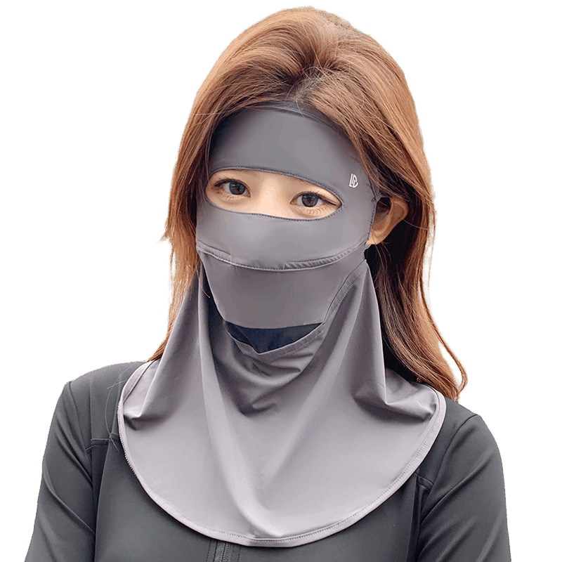 防晒面罩女全脸防紫外线护颈一体开车骑行脸基尼冰丝遮阳口罩夏季