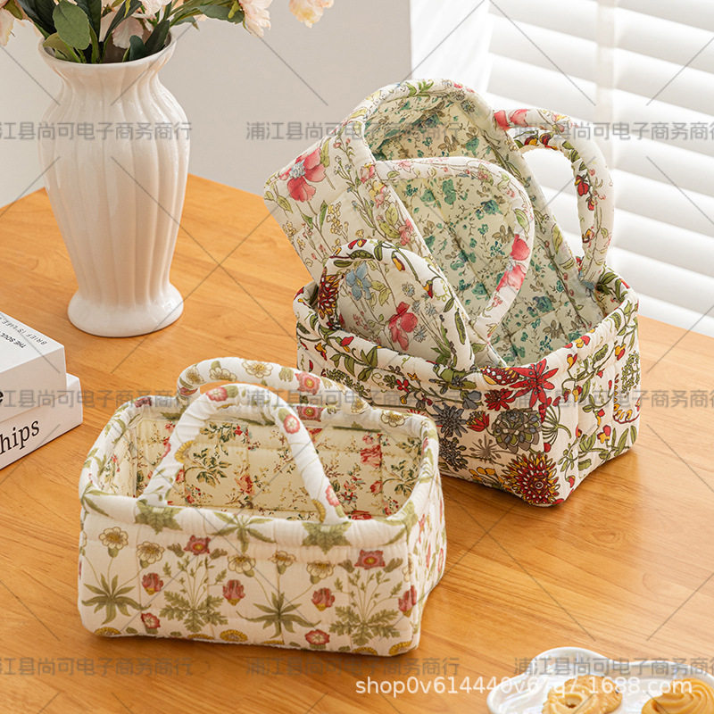 跨境日本家居布艺棉布加厚小尺寸收纳篮化妆品玩具零食收纳包现货,收纳整理,吸尘器收纳架/盒/袋,淘宝优惠券,粉丝福利购,淘宝优惠卷