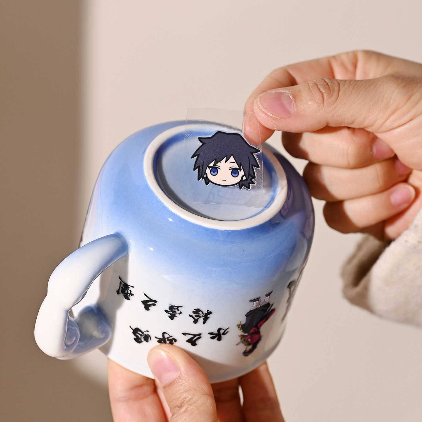 陶瓷咖啡杯DIY水晶标创意动漫鬼灭之刃疯狂动物城周边水杯带勺