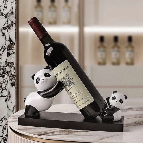 贝汉美熊猫红酒架摆件