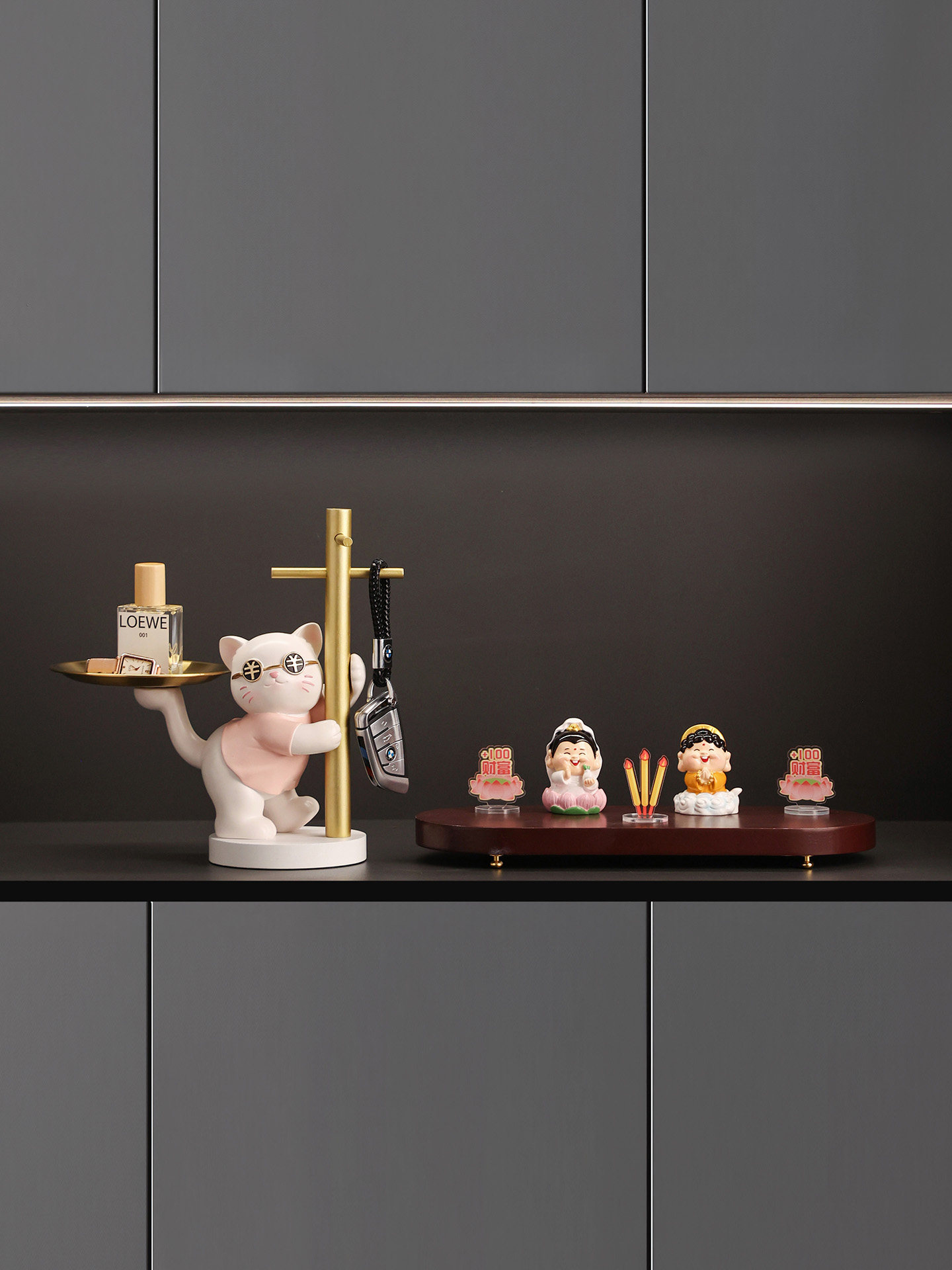 招财猫钥匙收纳玄关装饰品摆件入户门口鞋柜客厅家居乔迁新居礼品,家居饰品,装饰摆件,淘宝优惠券,粉丝福利购,淘宝优惠卷