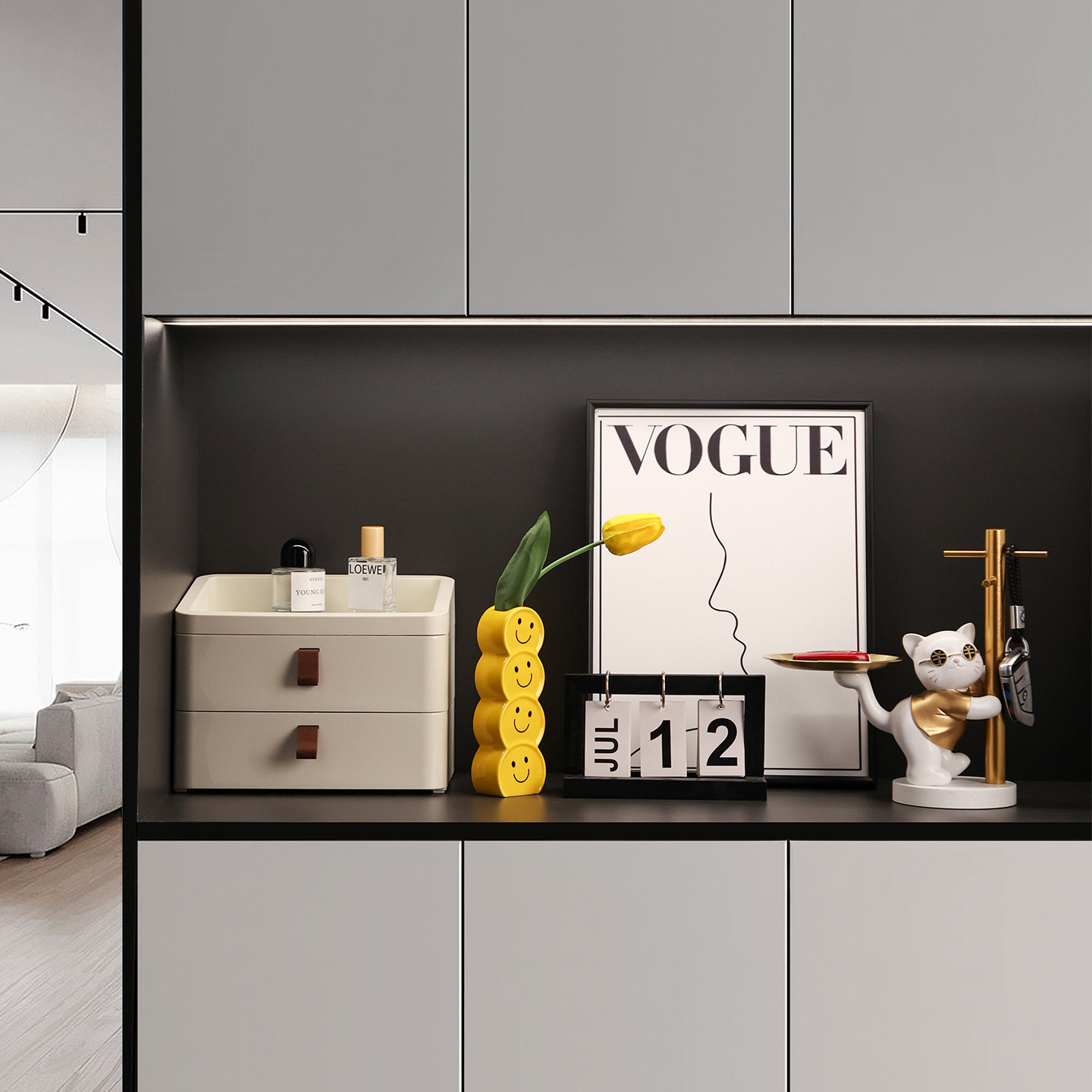 招财猫玄关钥匙收纳摆件入户鞋柜装饰品客厅新房搬家乔迁新居礼物,家居饰品,装饰摆件,淘宝优惠券,粉丝福利购,淘宝优惠卷