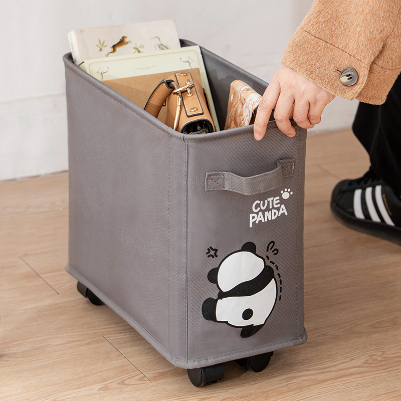 桌下收纳置物架办公室工位放包神器带轮小推车学生宿舍书包收纳架