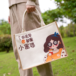 黄麻手提袋ins礼品袋礼物袋环保袋服装 饭盒袋 袋子购物袋便当袋装