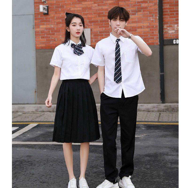 毕业班服套装初高中学生学院风夏季白衬衫长裙女朗诵合唱演出校服