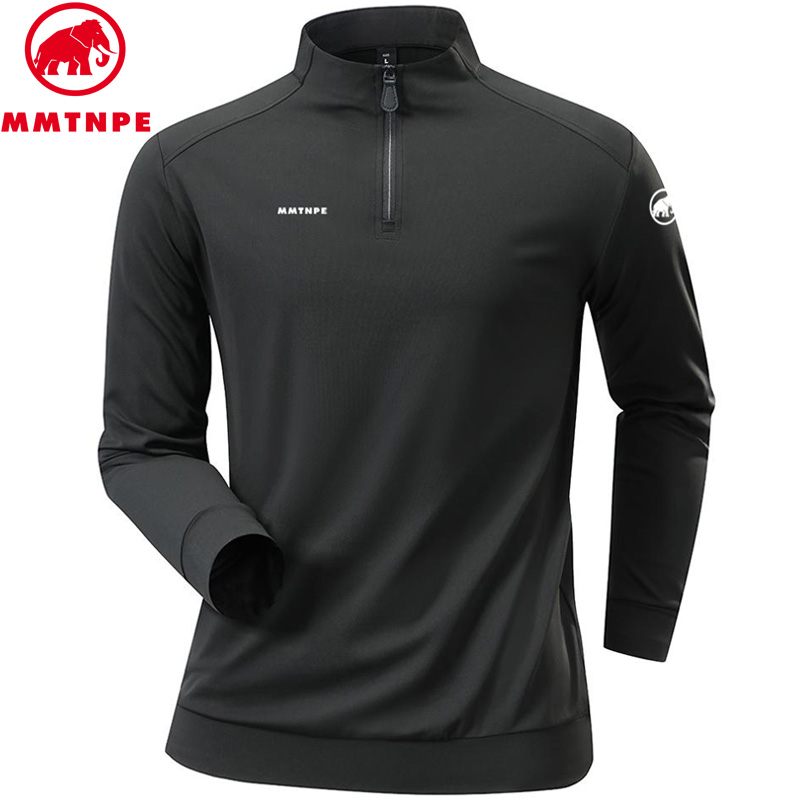 猛犸北极象长袖T恤男士户外运动休闲速干透气徒步上衣秋冬卫衣男