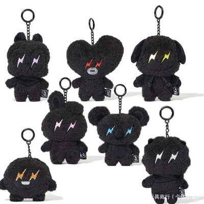 新款 Fragment x BT21闪电暗黑藤原浩联名防弹少年团玩偶挂件