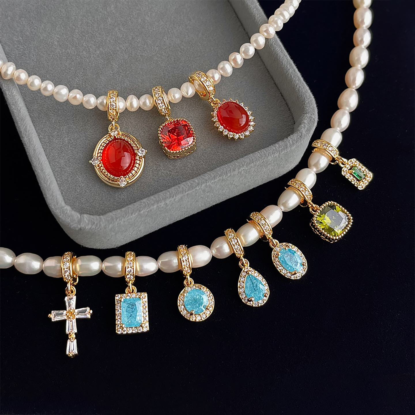 随视觉镀18k金万能扣吊坠可拆卸