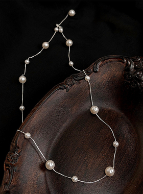 戴法多变~珍珠项链小众设计感锁骨链颈链纯欲风女轻奢时尚高级感