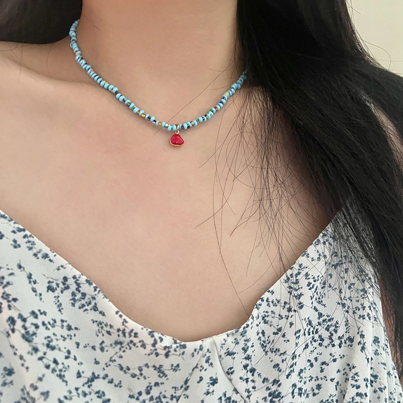 红心小众锁骨链设计感颈链